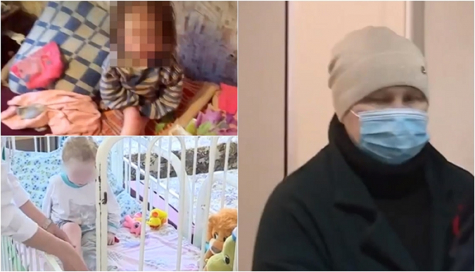 O mamă şi-a înfometat şi torturat fetiţa adoptivă Irina a fost găsită de un veccin, legată de un scaun 