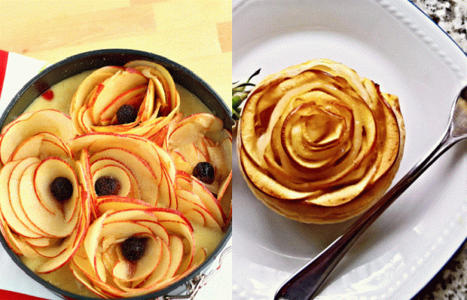 Prăjitura Trandafir cu mere