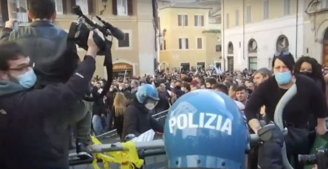 Protest Roma, Italia (captura video)