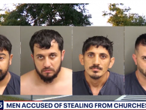 Cei patru români acuzați că au furat de la biserici din SUa (Sursa: Fox35 Orlando)
