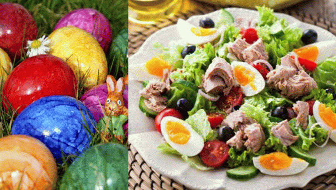 Salată cu ton și ouă fierte, rămase de la Paște 