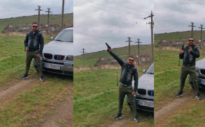 Un român a fost reținut, după ce s-a lăudat pe Facebook că are un pistol  pentru duşmani 