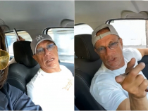 Jean-Claude Van Damme, filmat într-o mașină alături de români, ascultând manele - VIDEO
