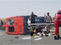 Microbuz cu români, accident teribil pe autostradă. Nouă victime
