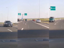 Val de șoferi români filmați cum conduc pe contrasens pe Autostrada Soarelui 