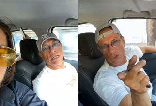 Jean-Claude Van Damme, filmat într-o mașină alături de români, ascultând manele - VIDEO
