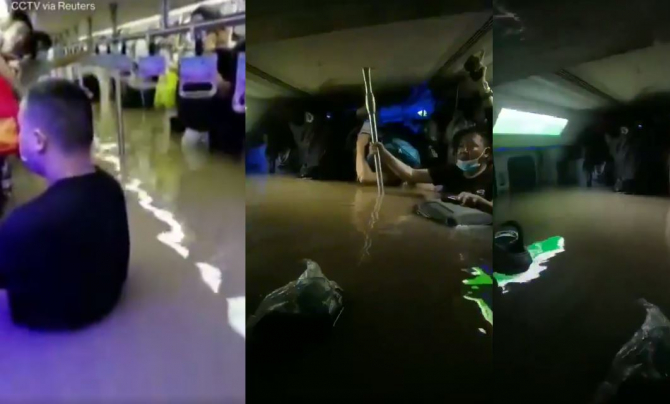 Metrou inundat în China. Pasager Apa a ajuns la glezne, apoi până la genunchi și în final până la gât 
