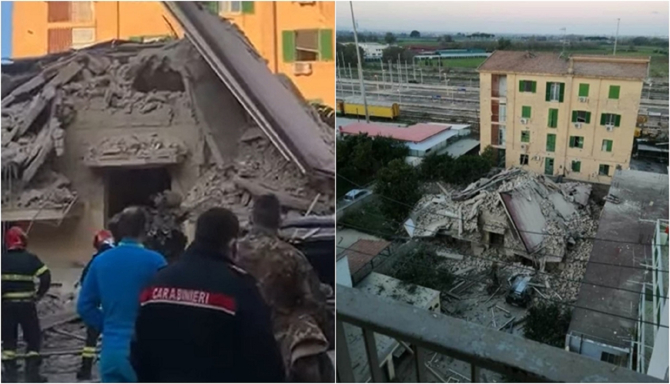 Italia. O clădire s-a prăbușit în urma unei explozii. Persoane dispărute sub dărâmături (FOTO + VIDEO)