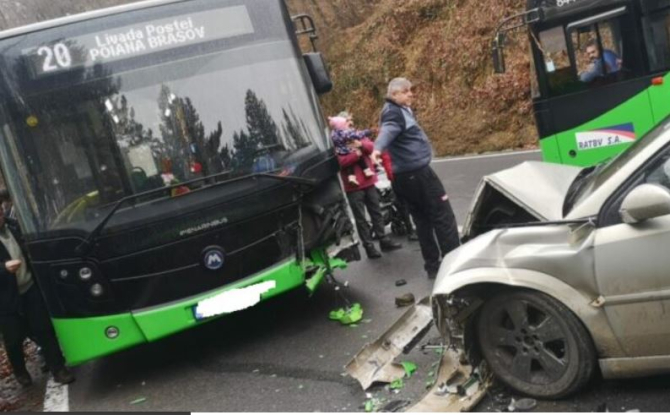 Autobuz cu români, implicat într-un accident rutier. Șase persoane sunt rănite Sursa - bizbrasov.ro