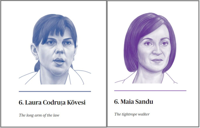 Laura Kovesi și Maia Sandu, în topul celor mai influente 28 de personalități din Europa