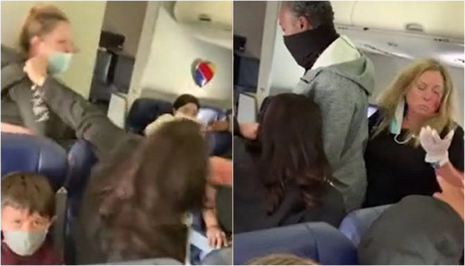 O pasageră lovește cu sălbăticie o stewardesa în timpul unui zbor I-a spart dinții și i-a cauzat răni pe față - VIDEO