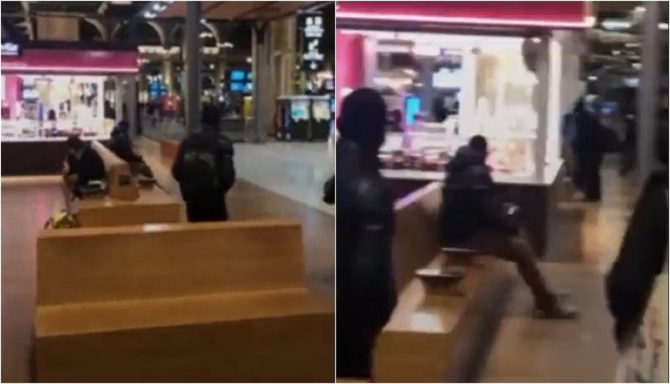 Clipe de TEROARE în Gara de Nord din Paris. Un bărbat înarmat a fost ÎMPUȘCAT MORTAL de poliţişti - VIDEO
