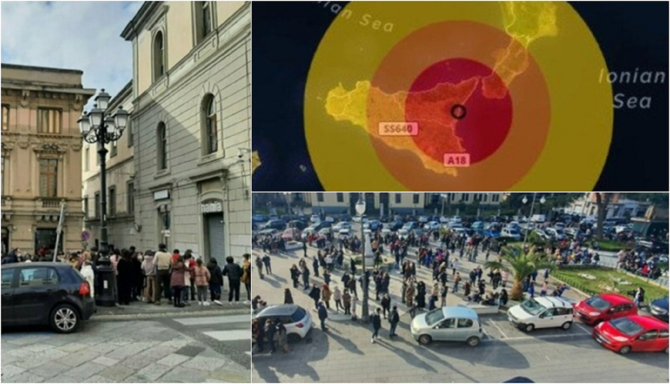 Cutremur în Italia. Oamenii au ieșit speriați pe străzi. Seismul, resimțit în mai multe orașe. FOTO: colaj capturi ilmattino.it