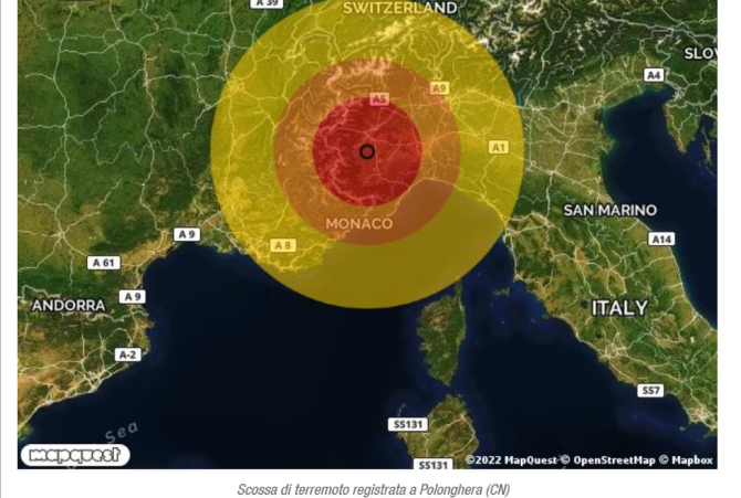 Cutremur în Italia. Seismul, resimțit în mai multe orașe: „O mare sperietură. Am crezut că a fost o explozie”. FOTO: captură ilmeteo.it