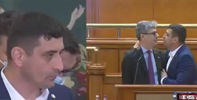Geroge Simion, explicații după gestul său la adresa ministrului Popescu: „Dacă vezi un hoț te duci la el și-i zici că-i hoț”