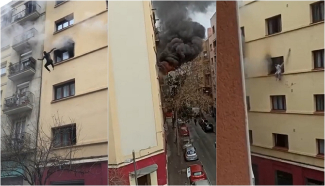 Un hotel din Barcelona a luat foc. Clienții au sărit de la etaj pentru a se salva: Cel puțin un mort și opt răniți - VIDEO
