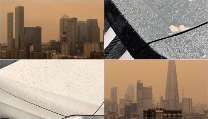 Norul de praf din Sahara lovește Marea Britanie: „Ploaia de sânge” a ajuns în Londra - FOTO