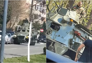 Dani Mocanu, cu TAB-ul. Maşina de tip militar a lovit autoturismele parcate - VIDEO