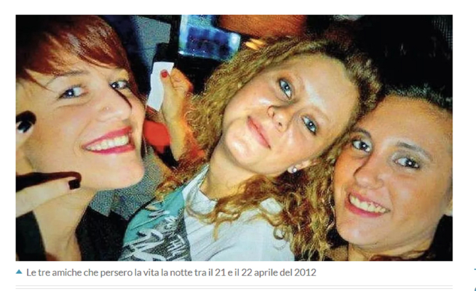 Italia. Alexandra, Martina și Valentina, moarte într-un teribil accident: „Este imposibil să uităm ce s-a întâmplat”. FOTO: captură iltirreno.gelocal.it