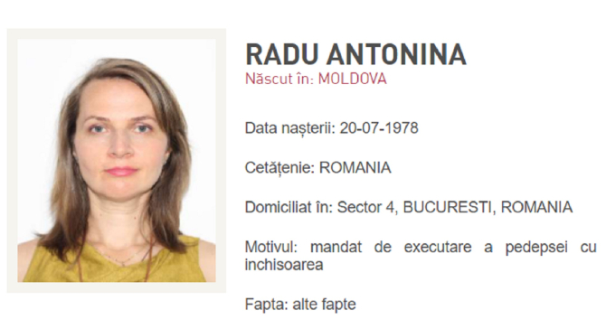Antonina Radu, pompier condamnat în dosarul Colectiv la 8 ani și 8 luni, dată în urmărire națională. A fost emis mandat european