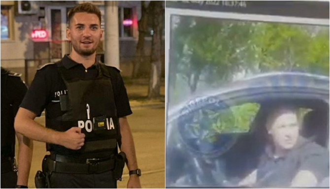 El este poliţistul lăudat de mii de români, după ce un şofer agresiv a încercat să fugă chiar de lângă oamenii legii. Andrei are 26 de ani