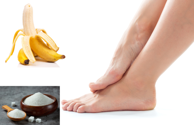 Truc cu banane și zahăr pentru picioare catifelate. Scapă de pielea uscată și crăpată! Pregătește-te rapid și ieftin pentru vară