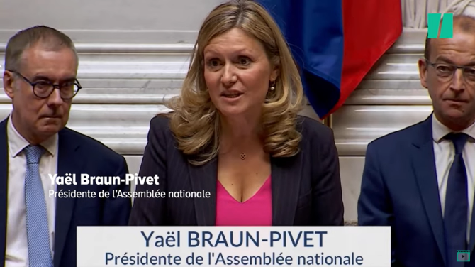 Franța. Yaël Braun-Pivet a fost aleasă în funcția de președinte al Adunării Naționale. Prima femeie în această funcție / Foto: Captură video youtube