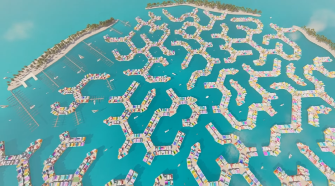 Primul ORAȘ PLUTITOR din lume: Maldive anunță planul unui oraș de 5.000 de locuințe, magazine și restaurante / Foto: Captură video youtube