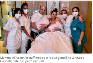 O româncă a reușit o raritate într-un spital din Italia. A născut gemenele în mod natural: „Le mulțumesc foarte mult medicilor!” FOTO: captură ilgiorno.it