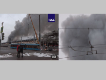 Incendiu puternic în centrul Moscovei, în apropiere de trei gări feroviare. Sursa foto: TASS