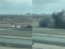 Un avion s-a prăbușit în timpul decolării pe aeroportul din Peru. Doi pompieri au murit. Sursa  foto: twitter