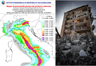 Harta seismică a Italiei: Care sunt zonele din Italia cu cel mai mare risc de cutremur (Sursa: INGV) 