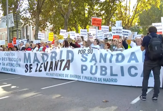 Spania. 10.000 de angajați din spitale protestează la Madrid. "Madrid se ridică pentru sănătatea publică" / Foto: Captură video youtube