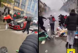 Haos la Bruxelles în timpul meciului Belgia-Maroc. Gaze și tunuri de apă, circulație paralizată: „Poliția se pregătește ca și cum ar fi un asediu“ 