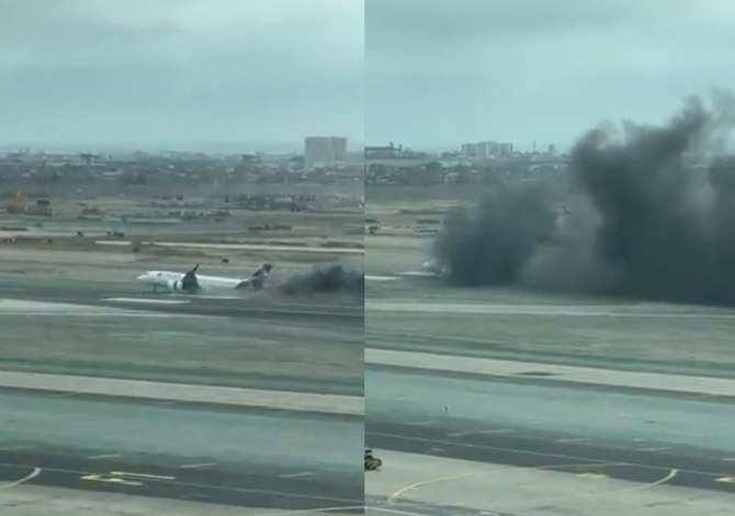 Un avion s-a prăbușit în timpul decolării pe aeroportul din Peru. Doi pompieri au murit. Sursa  foto: twitter