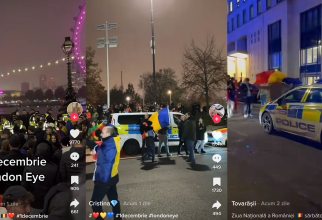 Sute de români, haos de 1 Decembrie la Londra. Claudia Guțulescu: „Au început să înjure poliția în microfoane. Ca niște sălbatici” / Foto: Tiktok