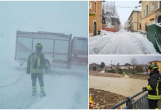 Episod de vreme rea în Italia. Mai multe regiuni se confruntă cu furtuni violente și căderi masive de zăpadă (Foto: Pompieri italieni/ANSA)