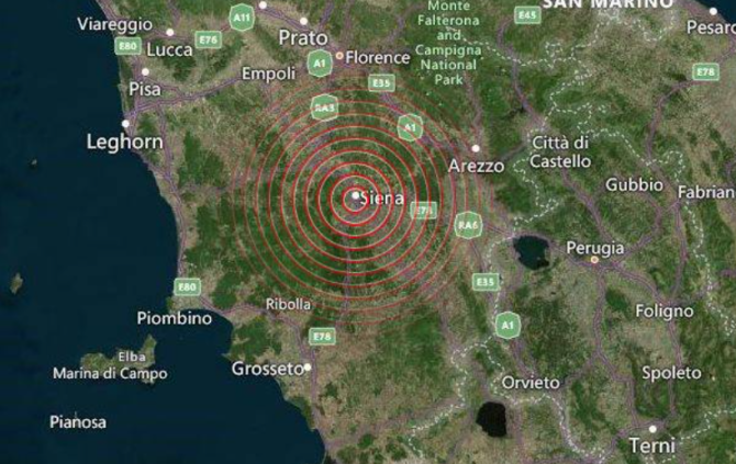 O serie de cutremure s-au înregistrat în zona orașului Siena