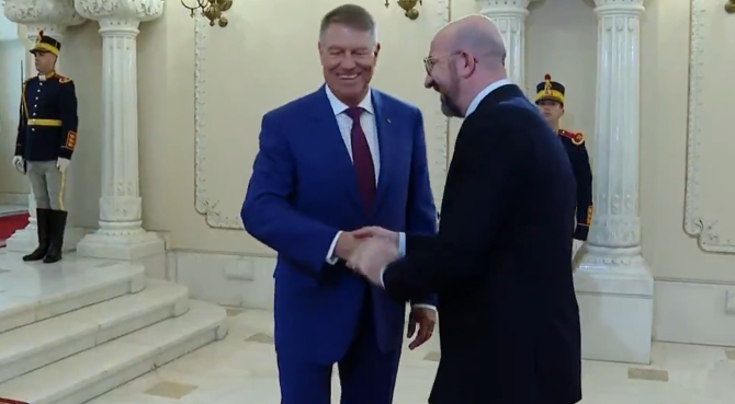 Klaus Iohannis l-a primit, la Palatul Cotroceni, pe preşedintele Consiliului European