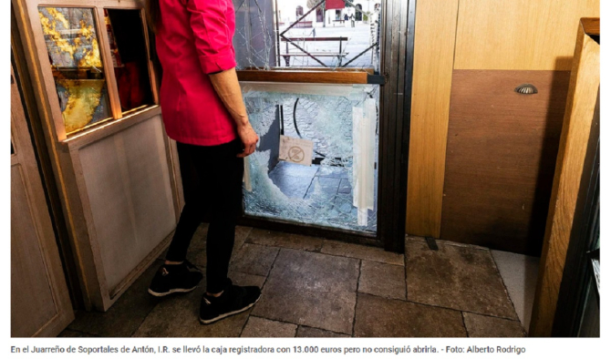 Spania. Un român a semănat teamă în rândul micilor afaceriști: A distrus mai mult decât a furat. FOTO: captură diariodeburgos.es