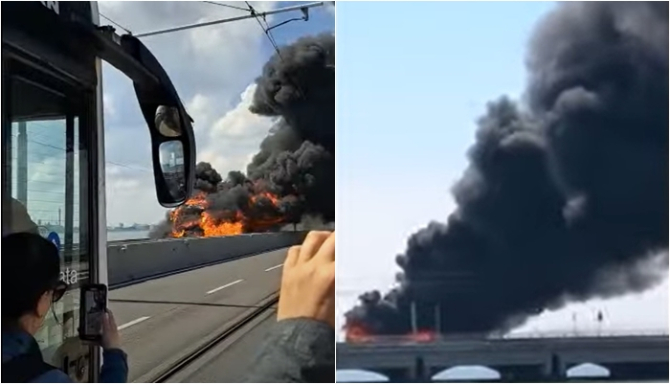 Un autobuz cu pasageri a explodat în Italia: Oamenii se îndreptau de la aeroport spre casă - VIDEO