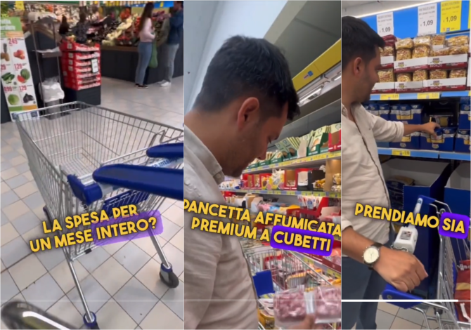 Un italian a vrut să vadă cât îl costă cumpărăturile pentru o lună (Sursa foto: captură TikTok)