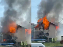 Elveția. Trei muncitori români au trecut pe lângă moarte. Casa de lemn, în care locuiau, cuprinsă de un incendiu violent 