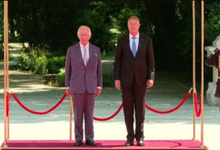 Regele Charles al III-lea, primit de președintele Iohannis la Palatul Cotroceni. Sursa foto: captura video