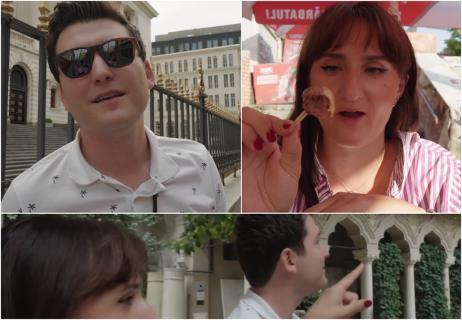 Vernon și Maryana, doi vloggeri americani care s-au îndrăgostit de București (Foto: captură Youtube)
