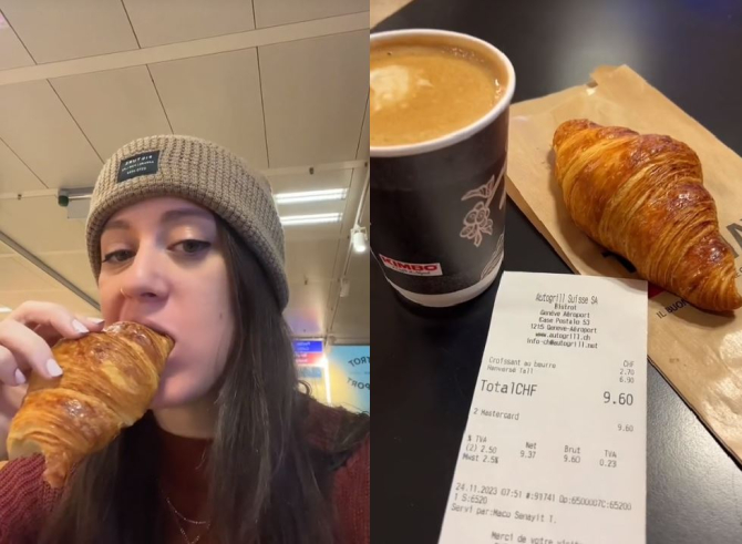 O turistă, revoltată de prețul micului dejun pe aeroportul elvețian 