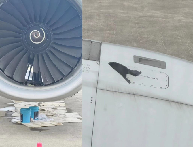 Panică în aer, pasagerii au privit îngroziți cum paletele turbinei au făcut o gaură în aeronavă 