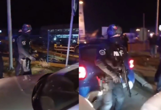 Șofer, oprit de un luptător SAS cu arma la protestul transportatorilor din Constanța 