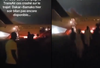 Copilot român, rănit în urma unui accident aviatic în Senegal. Avionul Boeing 737 a fost cuprins de flăcări la decolare / Foto: Captura Youtube